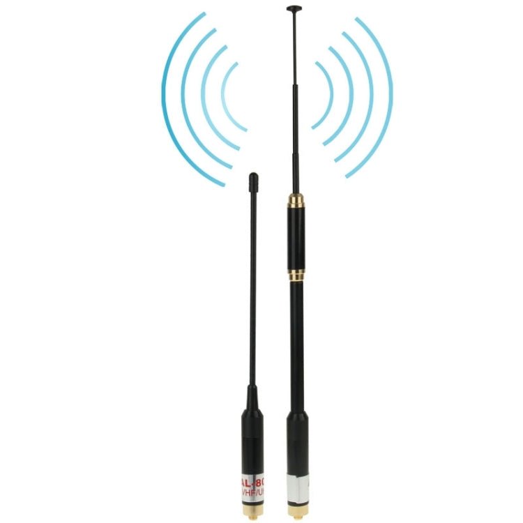 AL - 800 Dual Band 144/430MHz High Gain SMA - F Telescopic Handheld Radio Dual Antenna for Walkie Talkie, Antenna Length: 22cm / 86cm - ORIWHIZConsumer ElectronicsWalkie TalkieWalkie Talkie Antenna