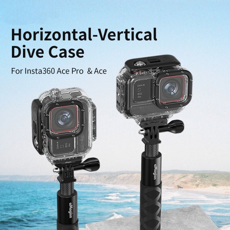 aMagisn Horizontal and Vertical Shooting Dive Shell 60m Waterproof Shell Accessories, For Insta360 Ace Pro, For Insta360 Ace - ORIWHIZaMagisnDJI & Insta360 AccessoriesInsta360 Ace Series