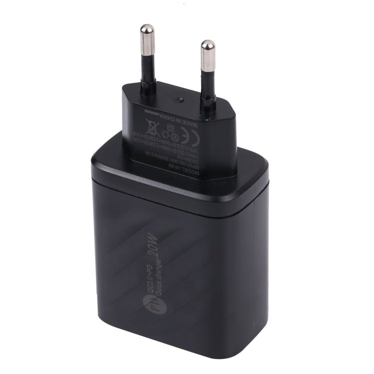AR - 892 3 in 1 QC3.0 PD20W USB + USB - C / Type - C Wall Travel Charger, EU Plug, UK Plug - ORIWHIZ
