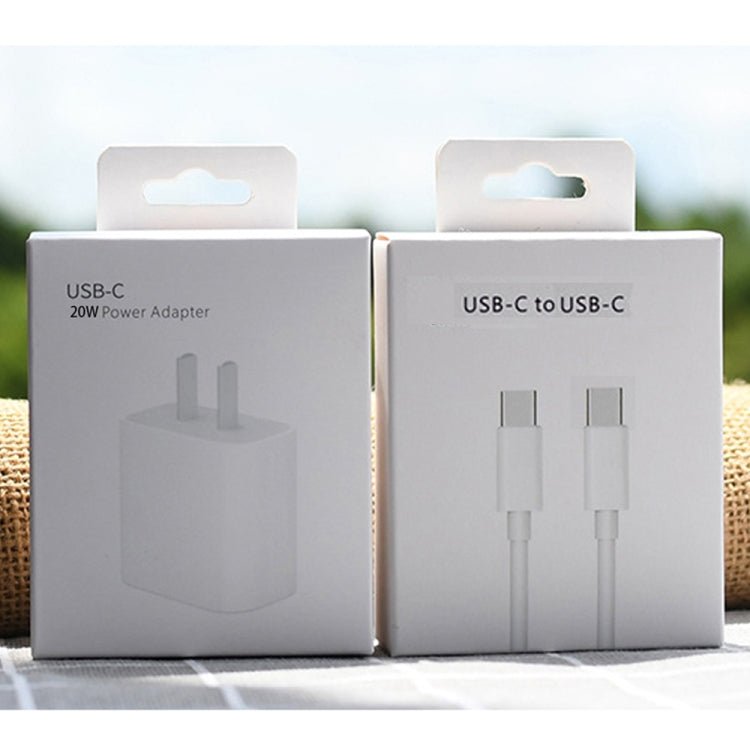AU - 20W PD USB - C / Type - C Travel Charger with Type - C to Type - C Data Cable, AU Plug, AU Plug + 1m PD Cable, AU Plug + 2m PD Cable - ORIWHIZ