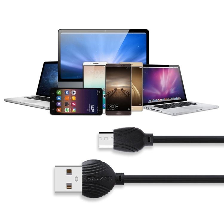 awei CL - 61 2 in 1 2.5A Micro USB Charging + Transmission Aluminum Alloy Braided Data Cable, Length: 1m - ORIWHIZ