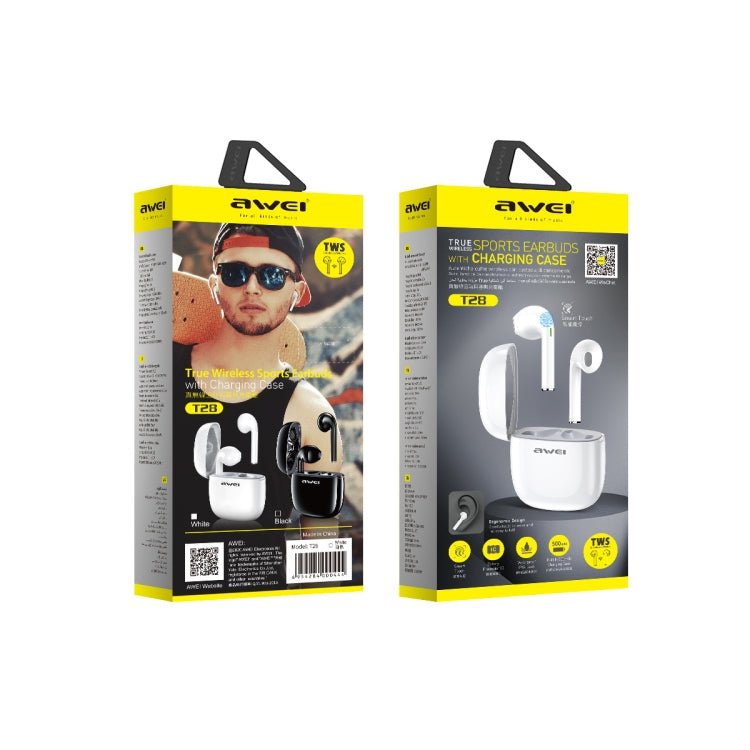 awei T28 Bluetooth V5.0 Ture Wireless Sports TWS Headset with Charging Case - ORIWHIZ