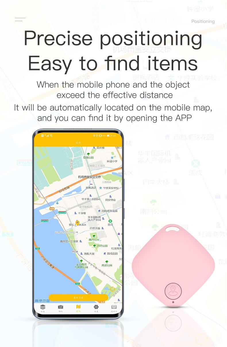 Rhombus Bluetooth anti-lost device Smart alarm Two-way positioning Pet key Bluetooth anti-lost device Wholesale