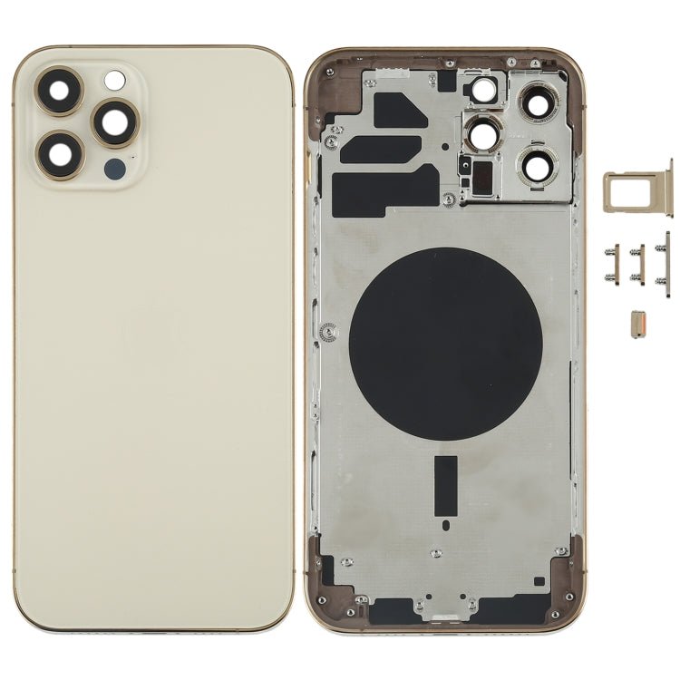 Back Housing Cover with SIM Card Tray & Side keys & Camera Lens for iPhone 12 Pro Max, For iPhone 12 Pro Max(with Card Tray & Side Keys), For iPhone 12 Pro Max(with SIM Card Tray & Side Keys) - ORIWHIZ