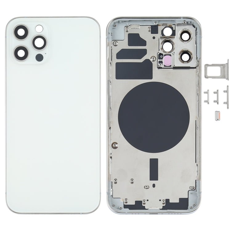 Back Housing Cover with SIM Card Tray & Side Keys & Camera Lens for iPhone 12 Pro(Blue), For iPhone 12 Pro(with SIM Card Tray & Side Keys) - ORIWHIZ
