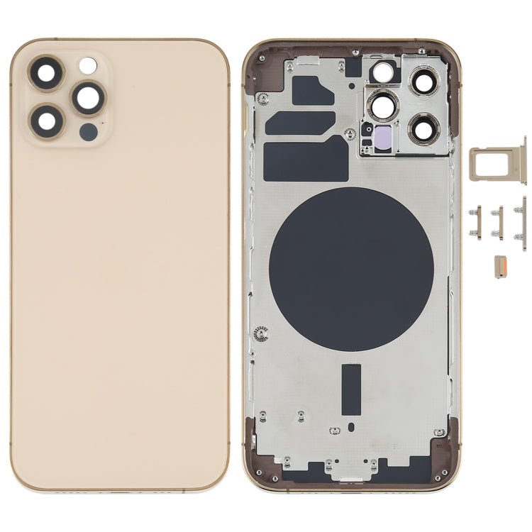 Back Housing Cover with SIM Card Tray & Side Keys & Camera Lens for iPhone 12 Pro(Blue), For iPhone 12 Pro(with SIM Card Tray & Side Keys) - ORIWHIZ