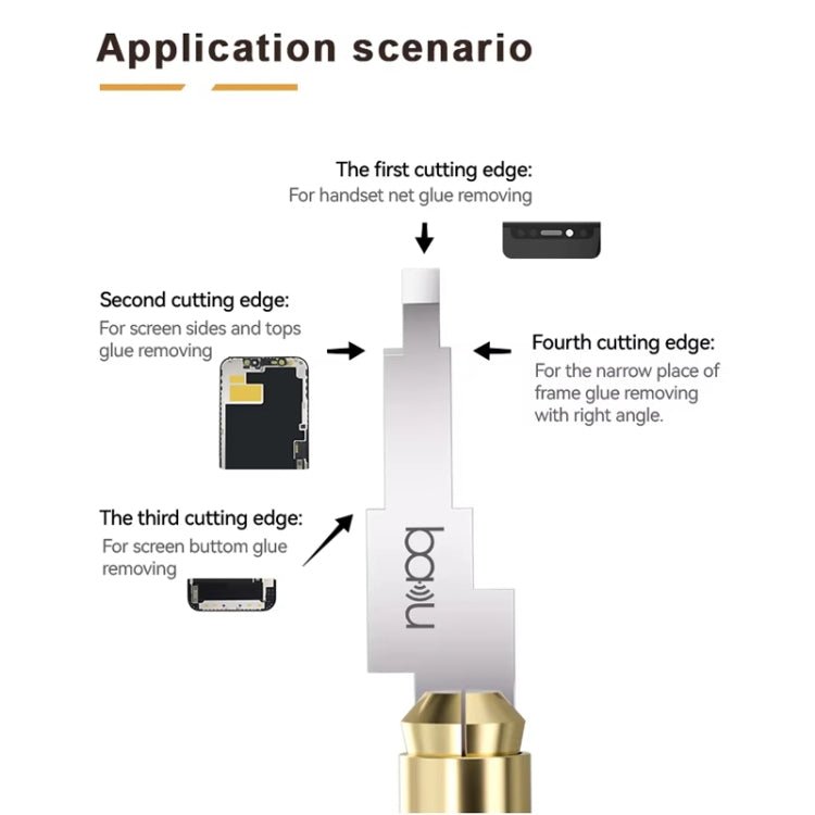 BAKU BA - 214 Multi - Function LCD Repair Scraper 0.2mm Thickness Screen CPU Glue Remover Tool, BA - 214 - ORIWHIZ