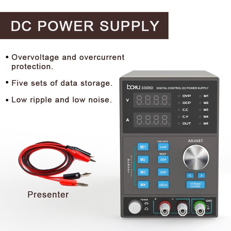 BAKU BA - 3305D 5A/30V CNC DC High Power Supply, BA - 3305D US Plug, BA - 3305D EU Plug - ORIWHIZ