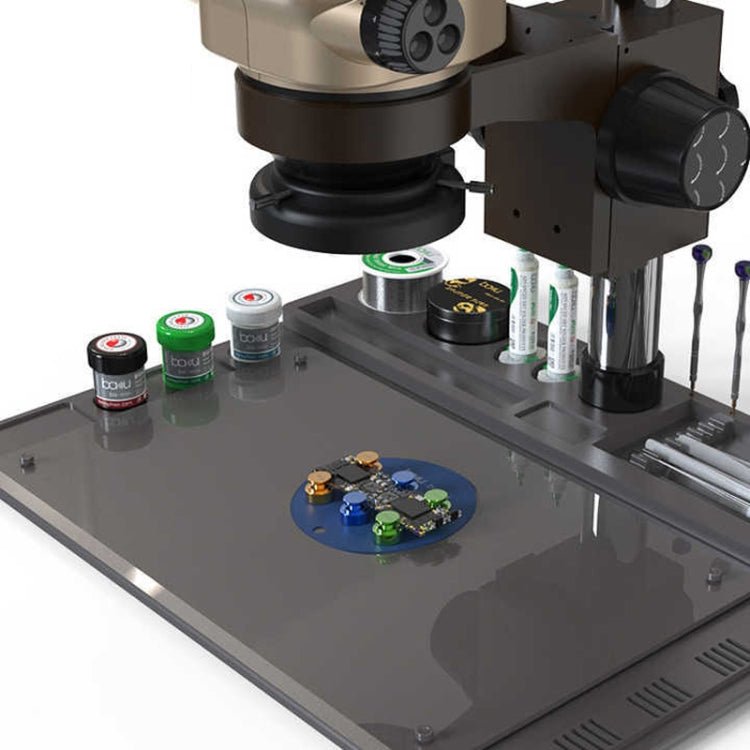 BAKU BA - 692 2 In 1 Microscope Maintenance Insulation Pad Aluminum Alloy Silicone Work Mat - ORIWHIZ