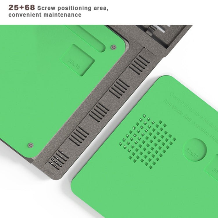 BAKU BA - 692 2 In 1 Microscope Maintenance Insulation Pad Aluminum Alloy Silicone Work Mat - ORIWHIZ