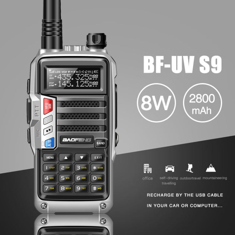 Baofeng BF - UV5R Plus S9 FM Interphone Handheld Walkie Talkie, US Plug, Black, US Plug, Red, US Plug, Silver, US Plug - ORIWHIZBAOFENGConsumer ElectronicsHandheld Walkie Talkie
