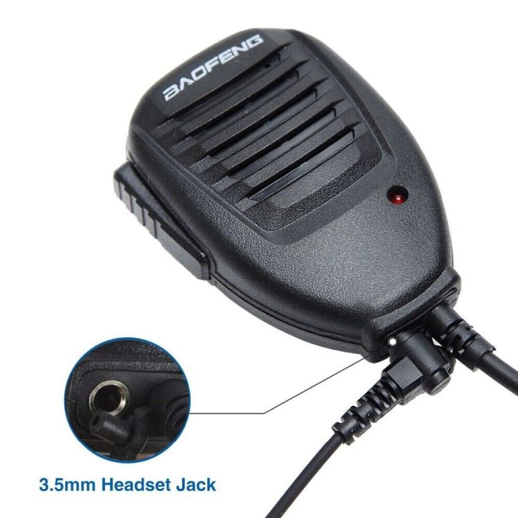 Baofeng Clip - on Speaker Microphone for Walkie Talkies, 3.5mm + 2.5mm Earphone + Mic Plug - ORIWHIZConsumer ElectronicsWalkie TalkieWalkie Talkie Microphones & Headsets