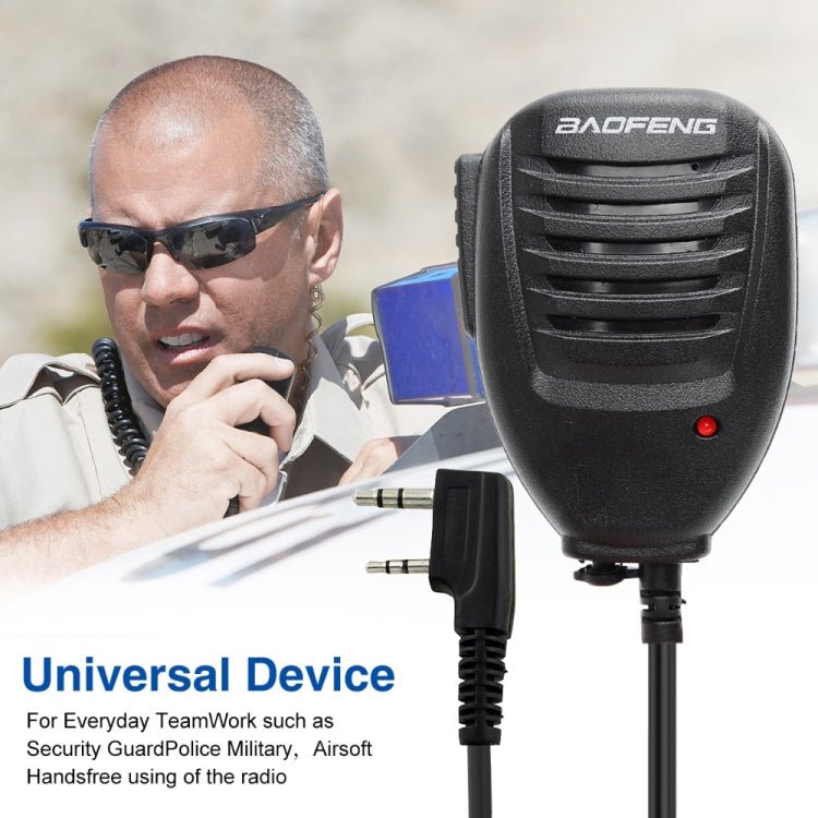 Baofeng Clip - on Speaker Microphone for Walkie Talkies, 3.5mm + 2.5mm Earphone + Mic Plug - ORIWHIZConsumer ElectronicsWalkie TalkieWalkie Talkie Microphones & Headsets