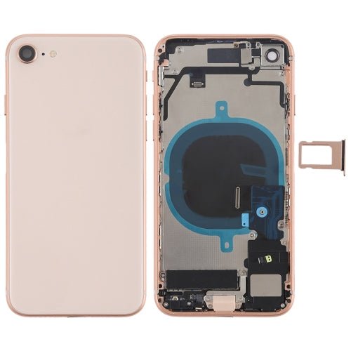 Battery Back Cover Assembly with Side Keys & Vibrator & Speaker Ringer Buzzer & Power Button + Volume Button Flex Cable & Card Tray for iPhone 8, For iPhone 8, For iPhone 8 (Full Assembly) - ORIWHIZ