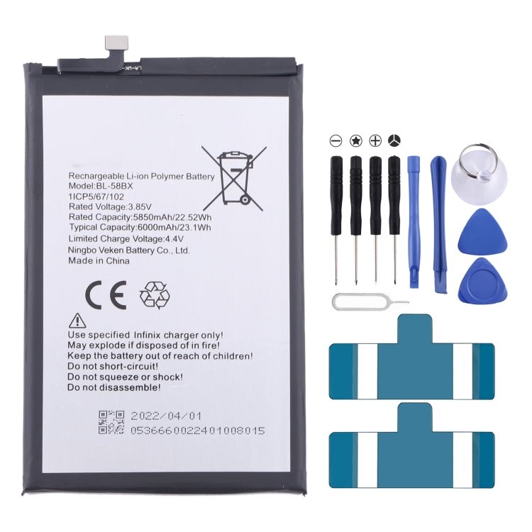 Battery Replacement, For Infinix Note 30 Pro, For Infinix Hot 12 / Hot 20S, For Infinix Zeno X / X6811 / X6810, For Infinix Note 7 / Note 10 / Hot 11S, For Infinix Smart 6 / X6511 / X6511B, For Infinix Hot 9 Play / Hot 10 Play - ORIWHIZ