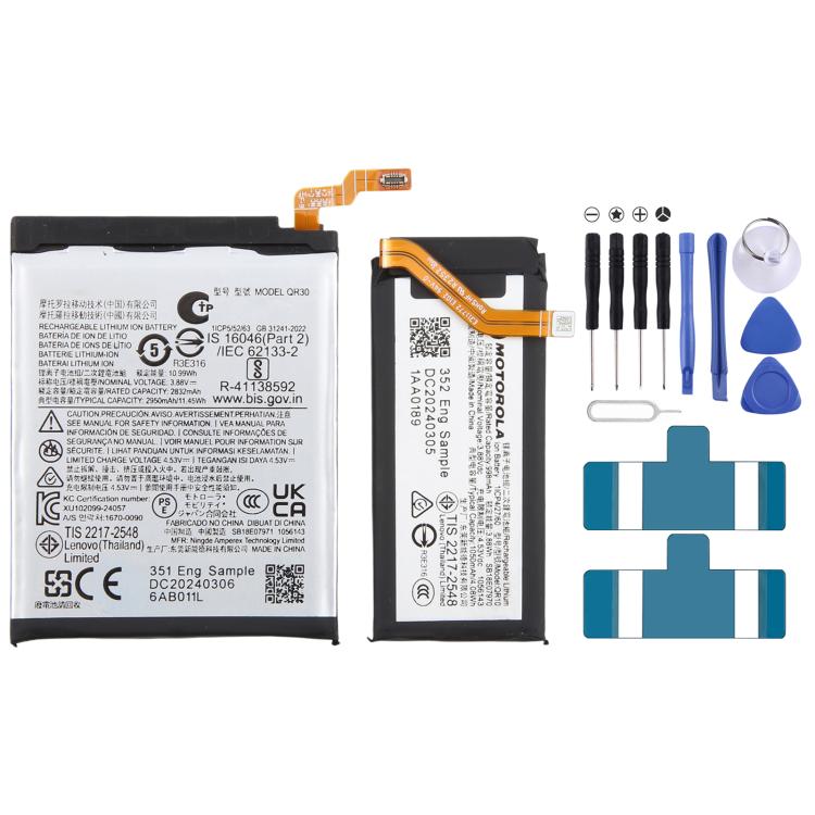 Battery Replacement, For Motorola Razr 50 Ultra QR30/QR10 2832mAh/998mAh, For Motorola Razr 50 QR31/QR11 2935mAh/998mAh, For Motorola Moto G84 5G XT2347 QB50 5000mAh, For Motorola Moto G Power 5G 2023 PD50 5000mAh - ORIWHIZ