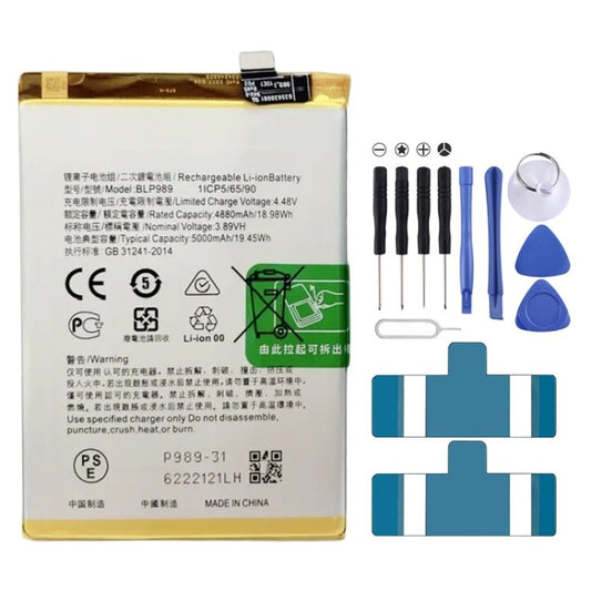 Battery Replacement, For OnePlus Nord CE 3 Lite / N30 5G BLP989 5000mAh, For OnePlus Nord 10R / ACE 2V BLP925 2500mAh, For OnePlus ACE 2 / 11 BLP975 2435mAh, For OnePlus ACE 2 Pro BLPA09, For OnePlus 10T / ACE Pro BLP945 4800mAh - ORIWHIZ