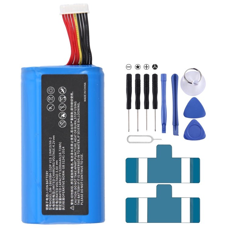 Battery Replacement For SUNMI SMBP001 V1S 9 Pin 3.6V 5200mAh 18.72Wh SM - 18650B4 - 1S2P, For SUNMI SMBP001 V1S - ORIWHIZ