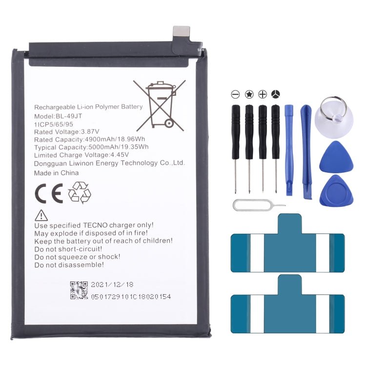 Battery Replacement, For Tecno Camon 17 Pro / Camon 18P, For Tecno Pova 2 LE7, For Tecno Camon 17 CG6 CG7, For Tecno Spark 7 / Spark 7T, For Tecno Spark 6 Air / Pouvoir 4 Pro, For Tecno Spark 6 / Camon 16, For Tecno Pop 4 / Camon 15 - ORIWHIZ