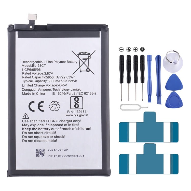 Battery Replacement, For Tecno Camon 17 Pro / Camon 18P, For Tecno Pova 2 LE7, For Tecno Camon 17 CG6 CG7, For Tecno Spark 7 / Spark 7T, For Tecno Spark 6 Air / Pouvoir 4 Pro, For Tecno Spark 6 / Camon 16, For Tecno Pop 4 / Camon 15 - ORIWHIZ
