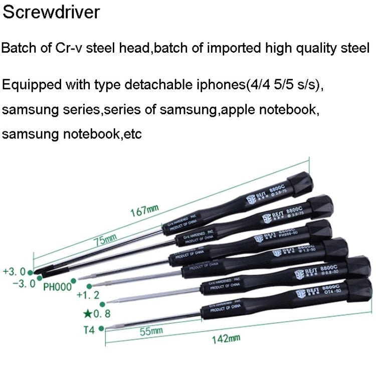 BEST BST - 112 22 in 1 Profession Multi - purpose Repair Tool Set for Mobile Phone / Laptop Computer, BST - 112 - ORIWHIZ