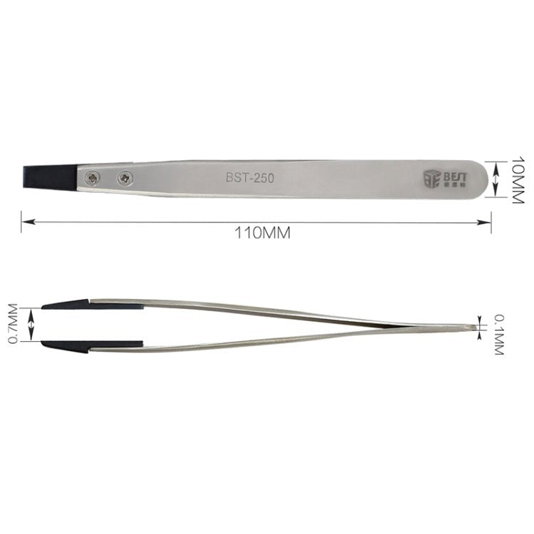 BEST BST - 250 Stainless Steel Snti Static Tweezer, BST - 250 - ORIWHIZ