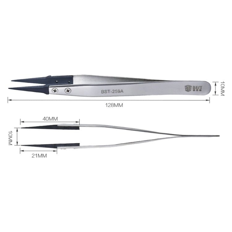 BEST BST - 259A Stainless Steel Snti Static Tweezer, BST - 259A - ORIWHIZ