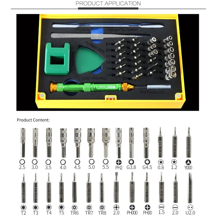 BEST BST - 8929 Screwdriver Magnetic Bit Driver Kit 37 in 1 Professional Screwdrivers Set, BST - 8929 - ORIWHIZ