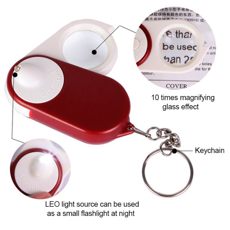 BEST BST - J106 10X Pocket Magnifier with LED Light, Random Color Delivery, J106 Magnifier - ORIWHIZ