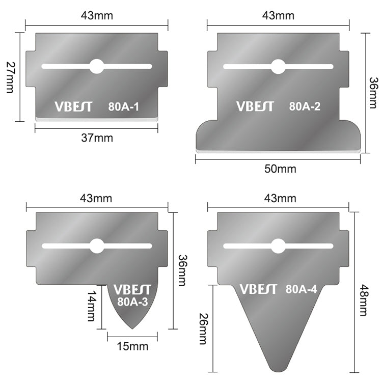 BEST VBST - 80A 8 in 1 Stainless Steel Multipurpose Magnetic Double - sided Glue Removal Scraper Set - ORIWHIZ