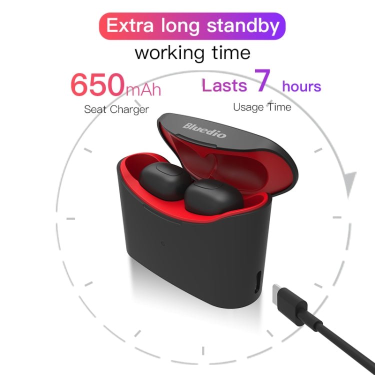 Bluedio TWS T - elf Bluetooth Version 5.0 In - Ear Bluetooth Headset with Headphone Charging Cabin, TWS T - elf - ORIWHIZ