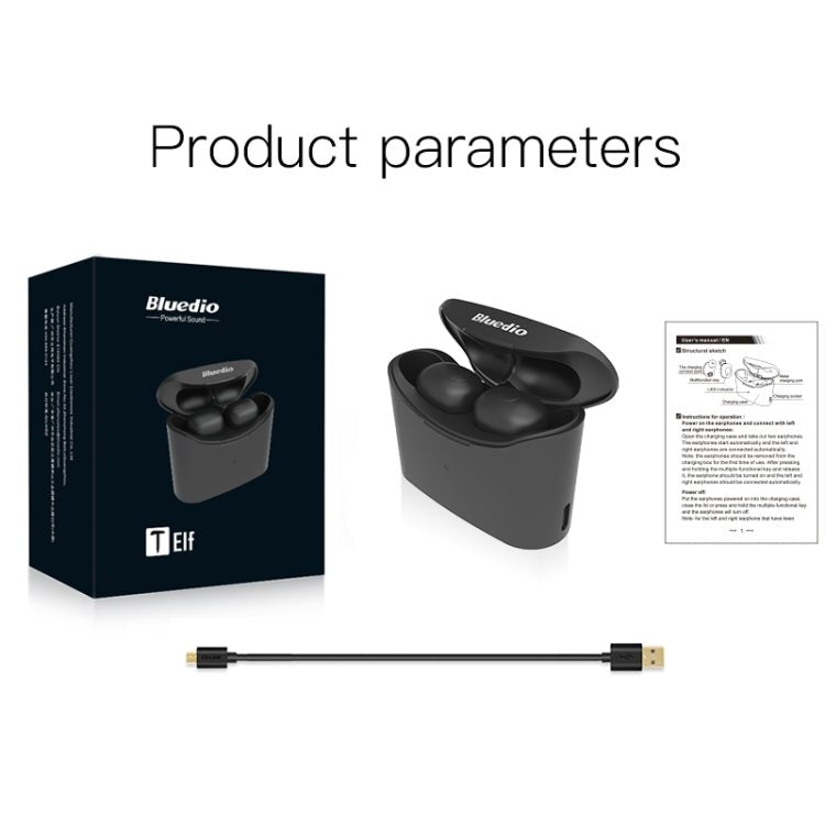Bluedio TWS T - elf Bluetooth Version 5.0 In - Ear Bluetooth Headset with Headphone Charging Cabin, TWS T - elf - ORIWHIZ