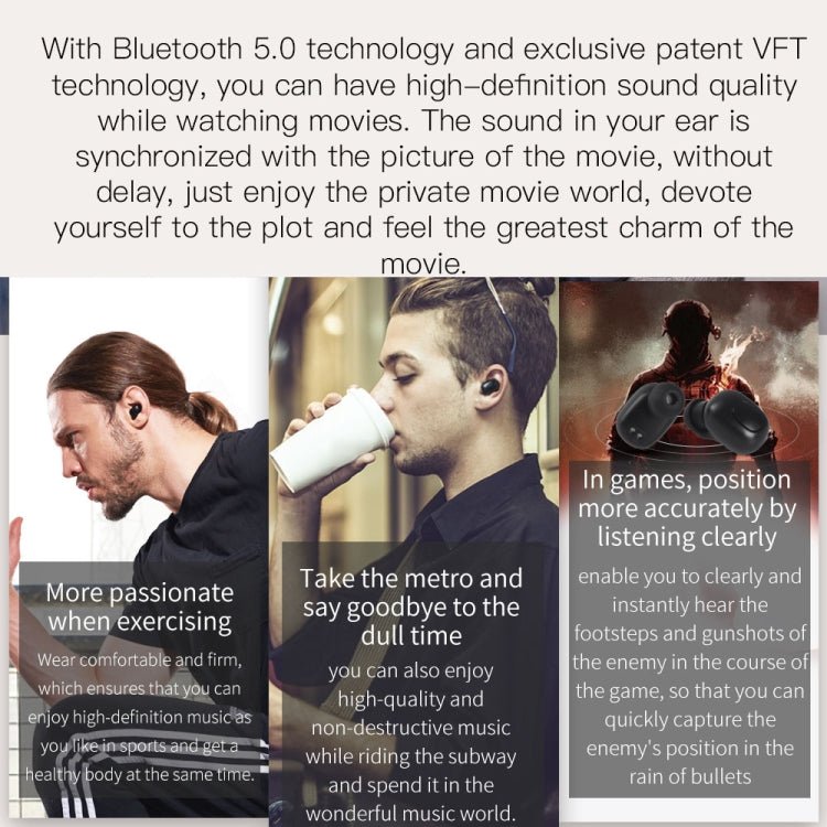Bluedio TWS T - elf Bluetooth Version 5.0 In - Ear Bluetooth Headset with Headphone Charging Cabin, TWS T - elf - ORIWHIZ