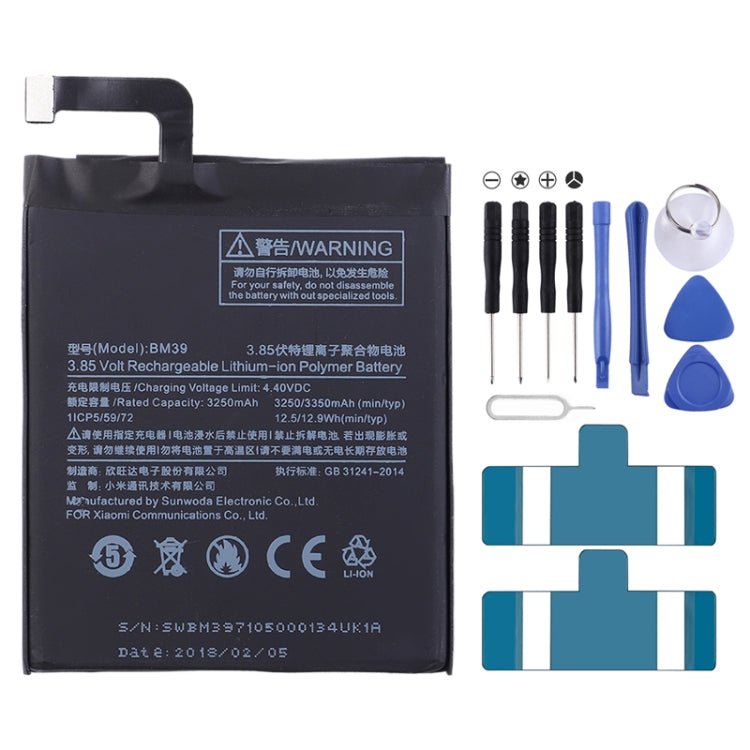 BM39 3250mAh for Xiaomi Mi 6 Li - Polymer Battery, For Xiaomi Mi 6 - ORIWHIZ