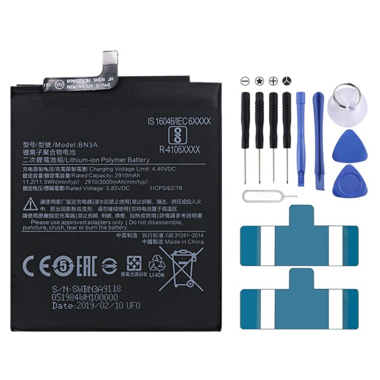 BN3A 2910mAh Li - Polymer Battery for Xiaomi Mi Play / Redmi Go, For Xiaomi Mi Play - ORIWHIZ