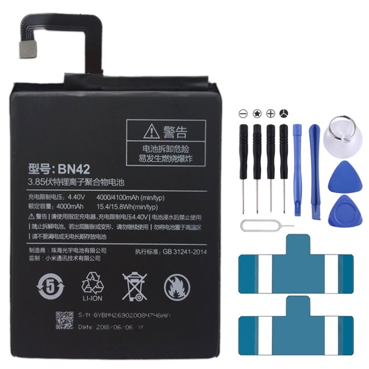BN42 4000mAh for Xiaomi Redmi 4 Li - Polymer Battery, For Xiaomi Redmi 4 - ORIWHIZ