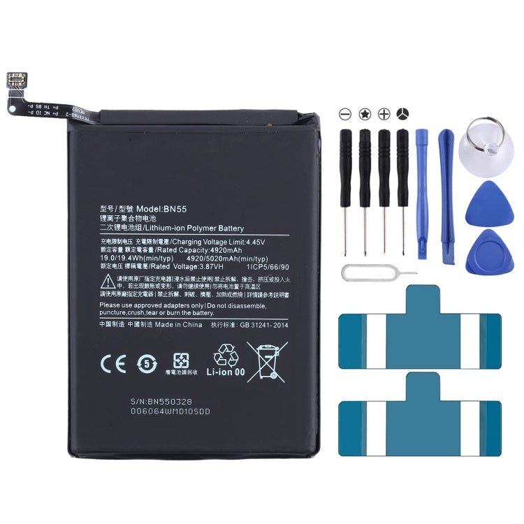BN55 Li - ion Polymer Battery for Xiaomi Redmi Note 9S/Redmi Note 9 Pro Max/Redmi Note 9 Pro India, For Xiaomi Redmi Note 9S/Redmi Note 9 Pro Max/Redmi Note 9 Pro India - ORIWHIZ