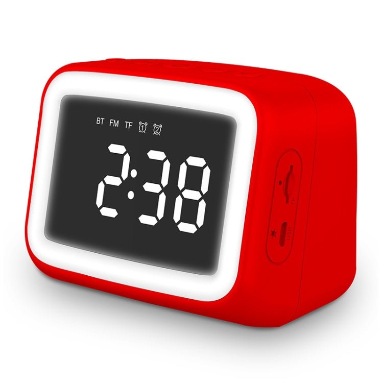 BT - 511 Mini LED HD Mirror Bluetooth Speaker, Support 32GB TF Card & 3.5mm AUX & Dual Alarm Clock & Real - time Temperature & Hands - free Calling, White, Pink, Black, Red - ORIWHIZ