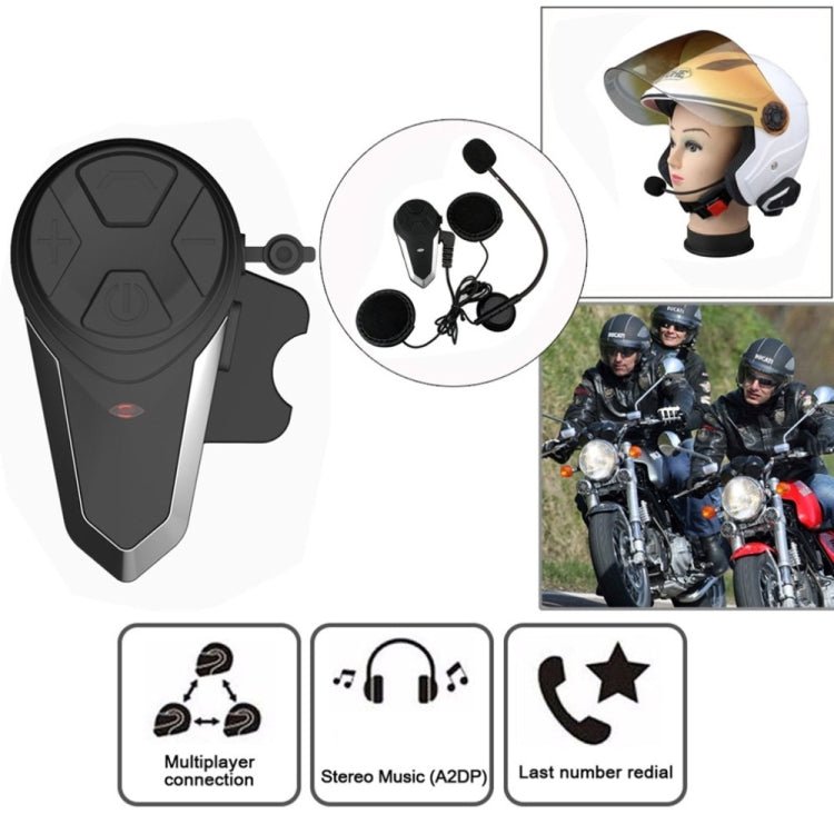 BT - S3 Motorcycle Helmet Wireless Bluetooth Earphone Waterproof Handsfree Interphone Walkie talkie with FM Radio - ORIWHIZConsumer ElectronicsMotorcycle Walkie TalkieWalkie Talkie