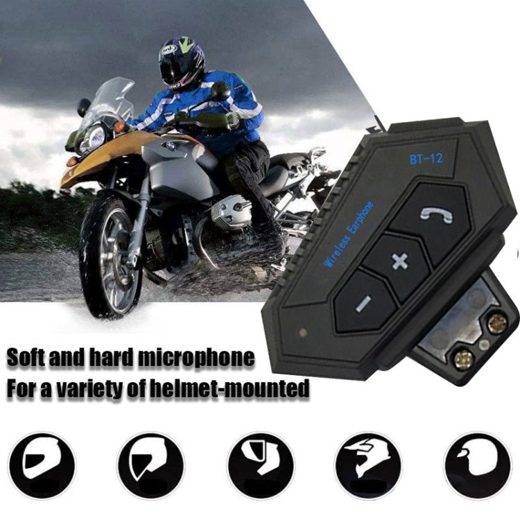 BT12 Motorcycle Helmet Bluetooth Headset Motorcycle Intercom Bluetooth Headset, BT12 - ORIWHIZConsumer ElectronicsMotorcycle Walkie TalkieWalkie Talkie