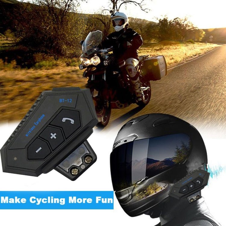 BT12 Motorcycle Helmet Bluetooth Headset Motorcycle Intercom Bluetooth Headset, BT12 - ORIWHIZConsumer ElectronicsMotorcycle Walkie TalkieWalkie Talkie