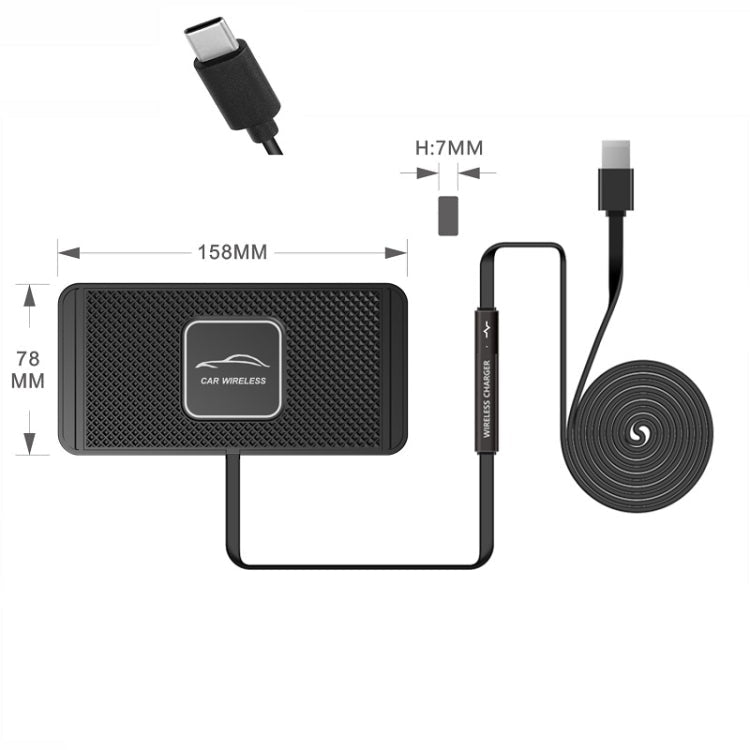 C1 15W TYPEC Interface Car Anti - slip Mat Wireless Charger, C1 1m, C1 30cm - ORIWHIZ