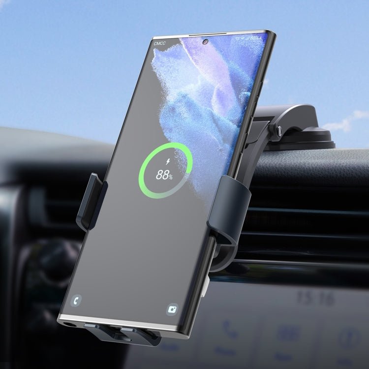 C35 Fan Cooling Dual Coil Car Phone Holder Wireless Charger, C35 - ORIWHIZ