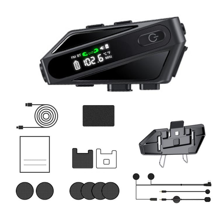 C6 IPX6 Waterproof LED Lighting Wireless Intercom Helmet Bluetooth Headset, Hard Mic, Soft Mic, Soft and Hard Mics - ORIWHIZConsumer ElectronicsMotorcycle Walkie TalkieWalkie Talkie