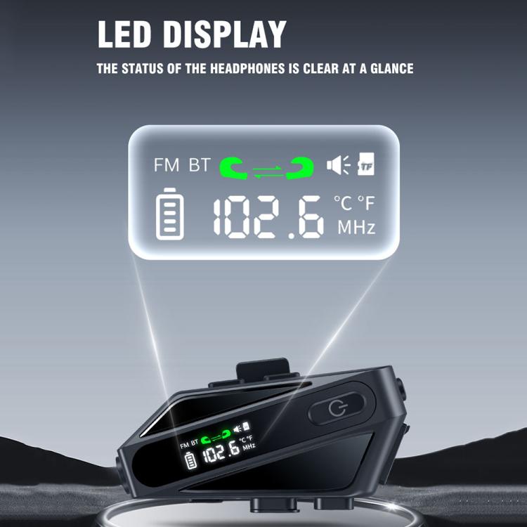 C6 IPX6 Waterproof LED Lighting Wireless Intercom Helmet Bluetooth Headset, Hard Mic, Soft Mic, Soft and Hard Mics - ORIWHIZConsumer ElectronicsMotorcycle Walkie TalkieWalkie Talkie