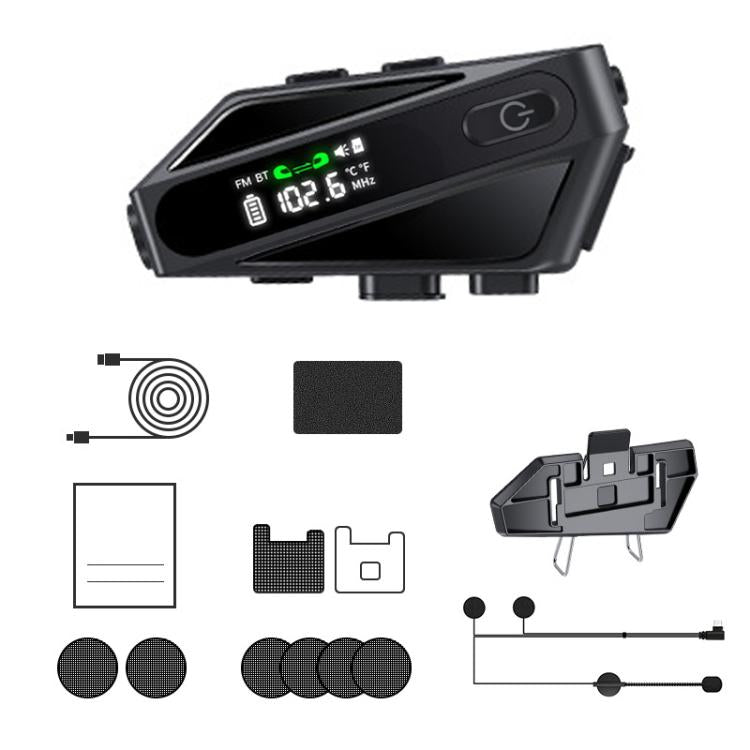 C6 IPX6 Waterproof LED Lighting Wireless Intercom Helmet Bluetooth Headset, Hard Mic, Soft Mic, Soft and Hard Mics - ORIWHIZConsumer ElectronicsMotorcycle Walkie TalkieWalkie Talkie