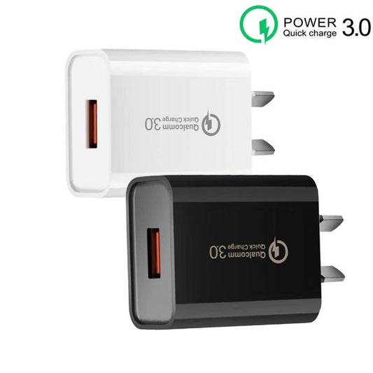 CA - 25 QC3.0 USB 3A Fast Charger with 1m USB to Type - C Data Cable, AU Plug, AU Plug + Type - C Cable - ORIWHIZ