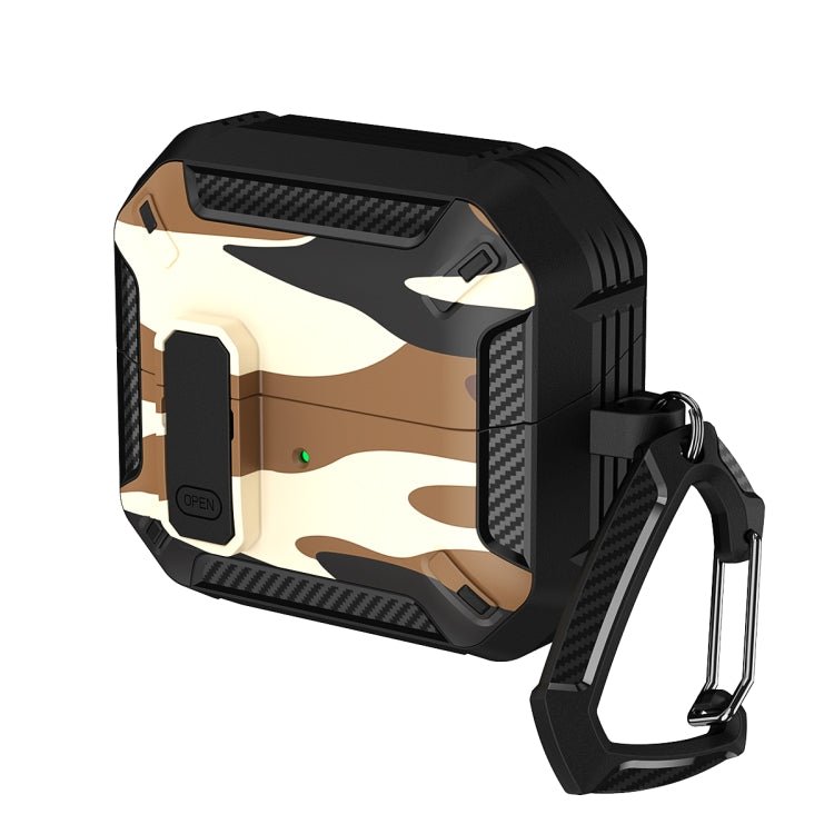 Camouflage Earphone Protective Case with Switch & Hook, For Samsung Galaxy Buds3 / 3 Pro - ORIWHIZ