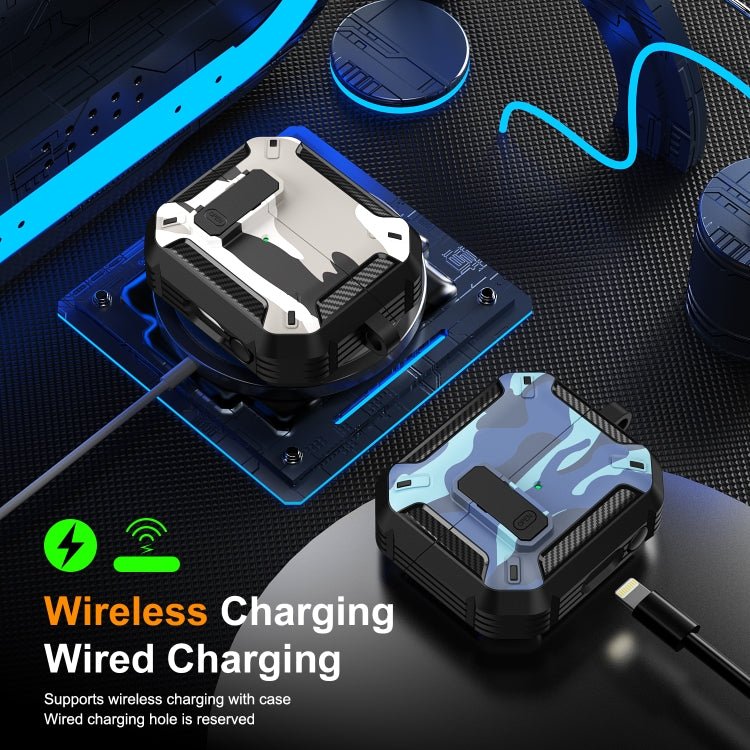 Camouflage Earphone Protective Case with Switch & Hook, For Samsung Galaxy Buds3 / 3 Pro - ORIWHIZ