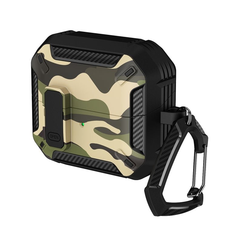 Camouflage Earphone Protective Case with Switch & Hook, For Samsung Galaxy Buds3 / 3 Pro - ORIWHIZ